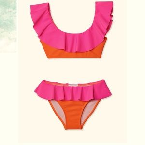 Girls Swimsuit Stella Cove Neon Pink and Orange